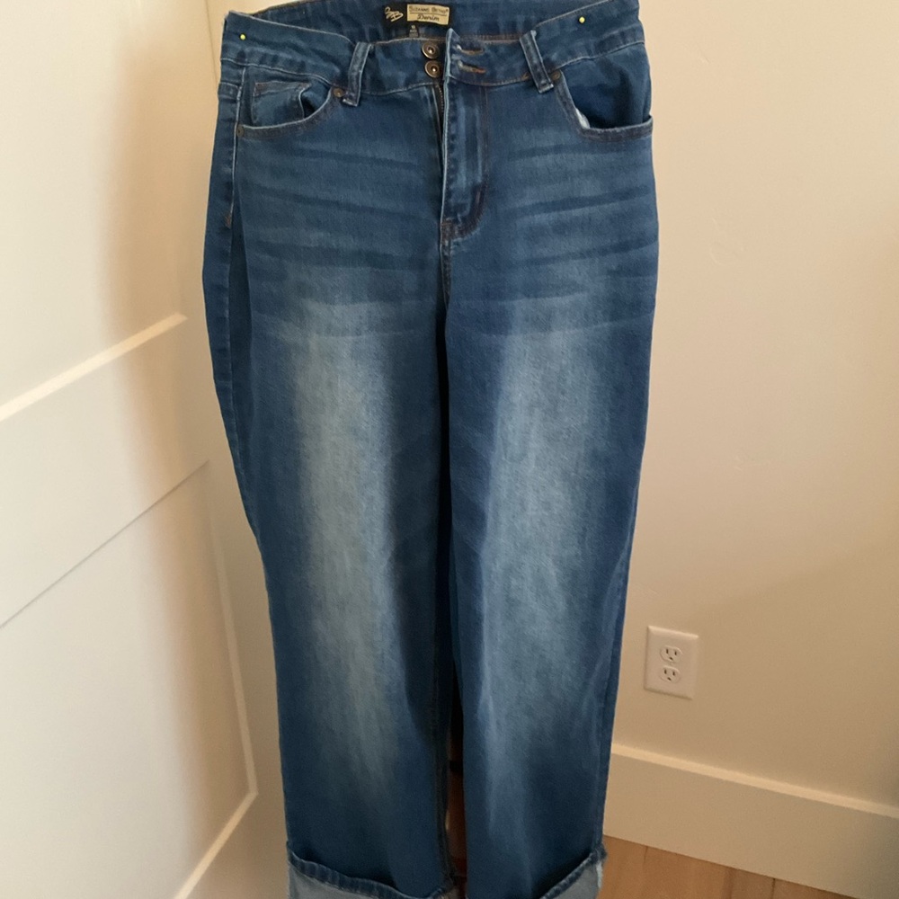 Suzanne Betro Classic Blue Straight Leg Jeans